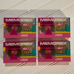 Memorex 60-Minute Cassette Tapes-Set of 4